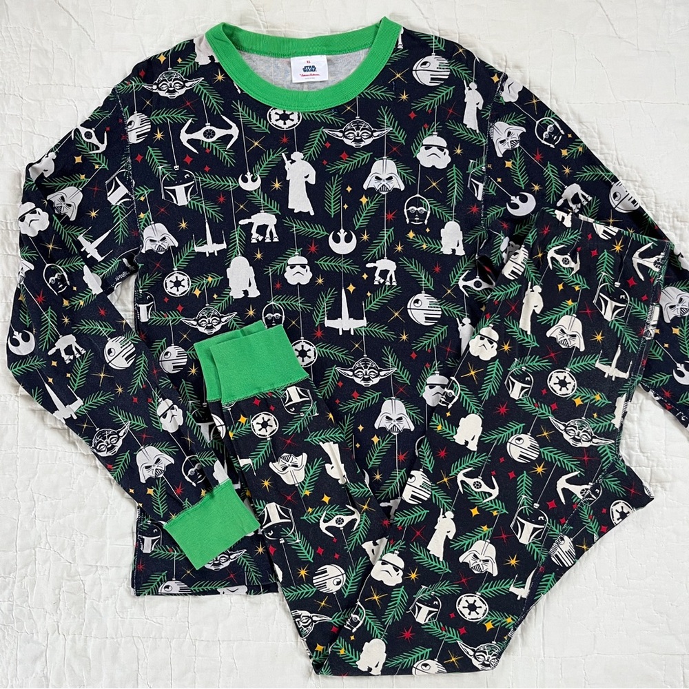 Hanna Andersson Adult XS Star Wars Pajama Set Long John Christmas Ornament Tree